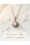 316L Steel Pearl Necklace |   Flower Design Zircon Stone Silver Color Women's Necklace |   Boxed & Gift Package - 4