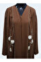 Women's Luxury Embellished Evening Abaya Kaftan with 3D Leaf Accents