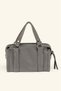 Women's Hand and Shoulder Bag with Knitted Front Detail - Mink - 3
