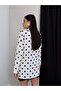 Keyymod Women's Belted Lace Detailed Half-Lined Polka Dot Stylish Jacket - 6