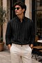 Men's Striped Textured Summer Shirt - 3