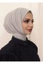 Women's Hijab with Snap Fasteners, Ready-To-Wear Turban Scarf Shawl Stone