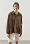Wide Collar Tencel Shirt Khaki - 2