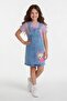 Lilac Heart Ballerina Patterned Badili Jean Salopetli Girl's Set 24086 - 2