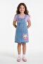 Lilac Heart Ballerina Patterned Badili Jean Salopetli Girl's Set 24086 - 4