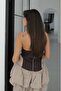 Brown Corset Detailed Layered Skirted Dress - 5
