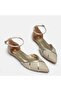 Large size women's flats 41-42-43-44- gold glitter - 3