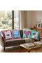 Digital Printed Colorful Lines Modern Design Decorative Throw Pillow Cover 4 Pieces - 3