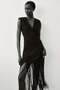 Fringed shoulder-pad dress - 4