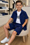 6-15 Years Old Boy's 3-Piece Set Shirt Shorts T-Shirt Summer Combination Set - 2