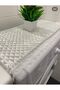 Shelf Depth 50 cm X 5 m Luxury Satin Quilted Shelf Cover with Free Installation - Drawer Cover - Wardrobe Cover - White & Cream - 9