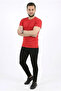 Men's Basic T-Shirt Crew Neck Short Sleeve Casual Summer Slim Fit T-Shirt - Red - 2