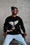 Men's Dove Printed 3 Thread Crew Neck Cotton Sweatshirt - Black Mariposa Secret - 3