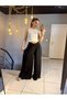 Women's Anthracite Black Color Shalwar Cut Loose Leg Modal Pants - 5