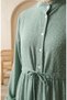 Hakim Yaka Polka Dot Hijab Dress 0290-10 Green - 5