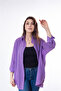 Women's Oversize Cotton Linen Purple Shirt