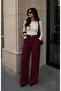 Gold Button Detail Pleated Palazzo Trousers - 2