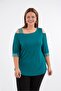 Women's Plus Size Shoulder Detailed Stoned Blouse - 7
