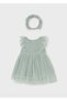 Baby Girl Tulle Dress with Headband Green - 5