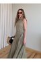 Khaki Belted Shawl Detailed Dress - 3421 - 3