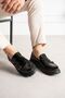 Black Patent Leather Double Buckle Men's Casual Shoes