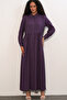 Women's Buttoned Long Hijab Dress 2591 - Dark Lilac - 5