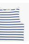 Cotton Striped Slim Fit Boat Neck Tank Top - 5