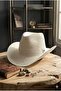 Unisex Straw Cowboy Hat Summer Beach Style Fedora Hat - 2