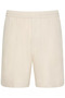 Men's Regular Cut Elastic Waist Linen Beige Shorts - 6