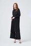 Women's Comfortable Fit Pleated Detailed Three-Piece Suit Black 31332 - 5