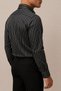 Black Striped Men's Slim Fit Satin Shirt Long Sleeve Stylish Shirt - 2