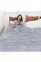 All Season Lightweight Flannel Blanket King Size 200x230cm, Grey - 3