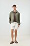 Khaki Boxy Fit Men's Coat - 3