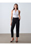 72694 Curled Leg Pleated Trousers-Black