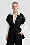 Women's Laser Cut Motif Double Suit Set Black 31349