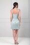 Women's Halter Neck Lined Layered Short Satin Dress - 4
