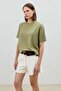 Light Khaki Draped Women's T-Shirt