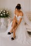 Black Thin Heel Bridal Slippers with Pearls and Feathers Dowry Slippers - 2