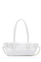 Baguette Women's Shoulder Bag with Knot Detail on the Edges, Munich White - 3