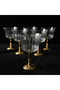 Ameco Crystal Cawa Cup Set | 6 Pcs | Gold Metal Footed Base | 80 ml - 3