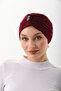 Women's Crystal Stone Detailed Drawstring Outer Bonnet, Casual and Stylish Combination Bonnet - 6