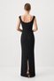 Black Madonna Collar Lace Fish Model Long Dress 261615 - 3