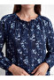 Nevavm Contrast Collar Floral Ruffle Blouse - 3