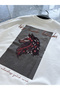 White Wolf Embroidered Oversize T-Shirt Sw-5158 - 4