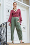 Lace-Up Waist Pocketed Loose Fit Women's Authentic Shalwar Trousers