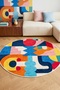 Machine Washable Non-Slip Base Stain-Resistant Colorful Round Living Room Carpet Kitchen Carpet and Runner Rug - 2
