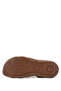 Women's Genuine Leather Tan Flat Sandals - 4