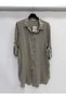 Mink Italian Folded Long Sleeve Linen Tunic Shirt Dress 38 - 42 Size