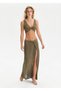 Khaki Shimmering Knitwear Skirt - 3