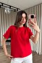 Red Crew Neck Premium Oversize Cotton T-Shirt - 2
